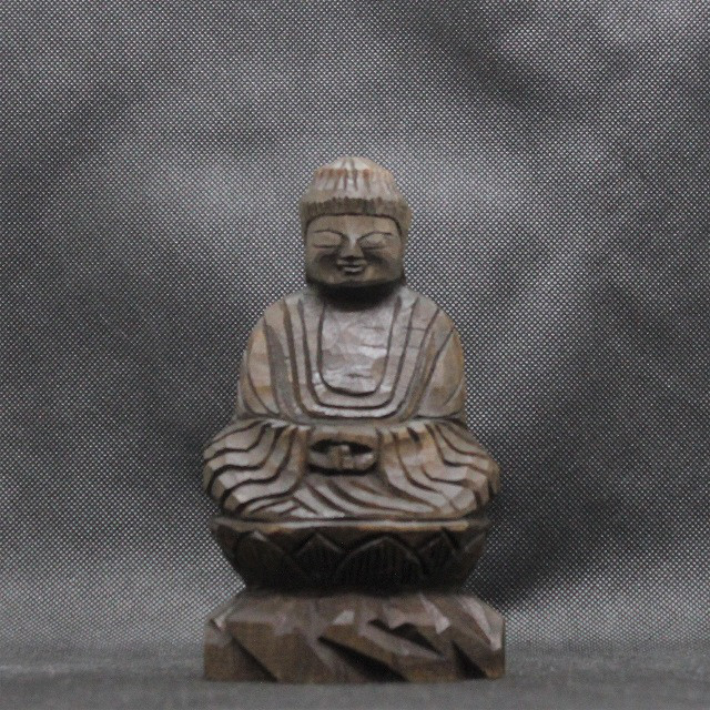 阿弥陀如来坐像(15cm an6423)仏像 円空仏 摸刻 木彫 阿弥陀如来坐像(15cm an6423)仏像 円空仏 摸刻 木彫