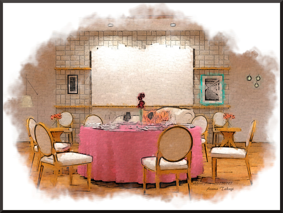 【好きなものに囲まれて居酒屋bar-グラスアート　イラスト　水彩画　原画 居酒屋素材セット バル 手描き 水彩風のイラスト素材 [68753759