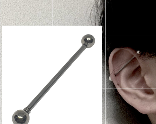 マグネット式 インダストリアル 14G フェイクピアス インダス 地雷系