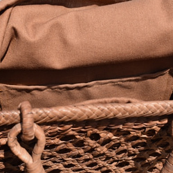 山葡萄籠バッグ | 可動式持ち手 | 透かし蜂の巣編 | 巾着と中布付き | 人気作品 5枚目の画像