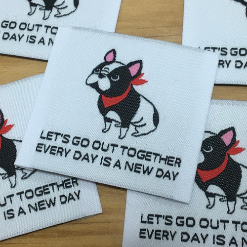 フレンチブルドッグタグ10枚セット 布タグ ワッペン・アップリケ