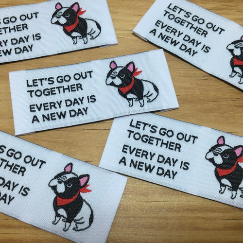 フレンチブルドッグタグ10枚セット 布タグ ワッペン・アップリケ