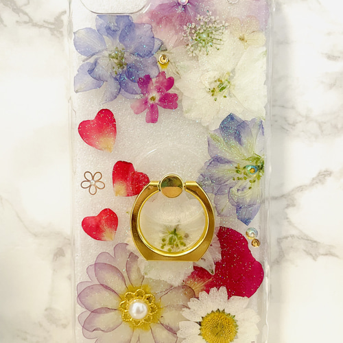 iPhone Android ♡ 押し花ケース スマホケース オーダー ほぼ全機種