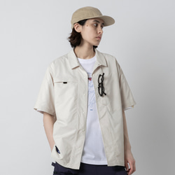 TMCAZ Open Collar Shirt[米白色] 山系城市輕機能風戶外多口袋輕速幹短袖襯衫 第2張的照片