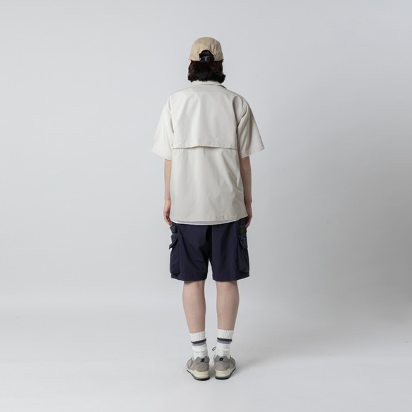 TMCAZ Open Collar Shirt[米白色] 山系城市輕機能風戶外多口袋輕速幹短袖襯衫 第16張的照片