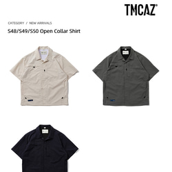 TMCAZ Open Collar Shirt[米白色] 山系城市輕機能風戶外多口袋輕速幹短袖襯衫 第17張的照片