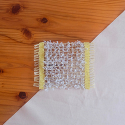 手織り　ふわふわコースター　インテリアアート 5枚目の画像