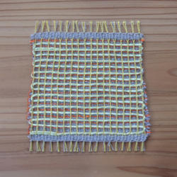 昭和レトロカラーの手織りコースター　2枚1セット 9枚目の画像