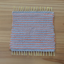 昭和レトロカラーの手織りコースター　2枚1セット 10枚目の画像