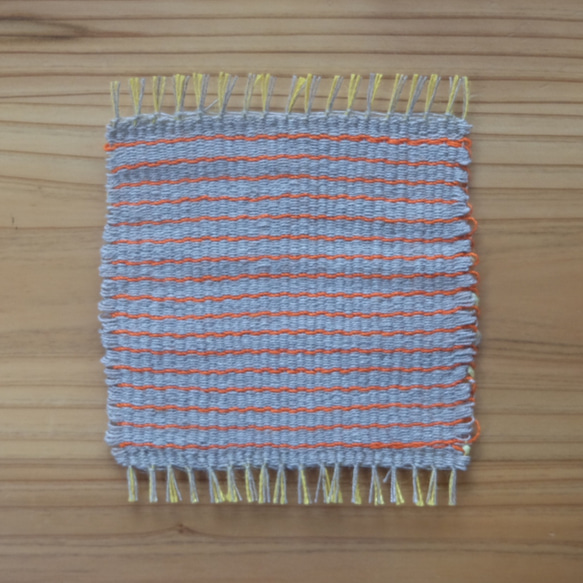 昭和レトロカラーの手織りコースター　2枚1セット 7枚目の画像