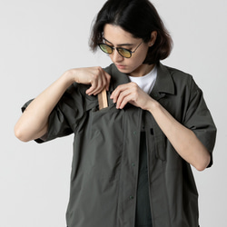 TMCAZ Open Collar Shirt[灰綠色] 山系城市輕機能風戶外多口袋輕速幹短袖襯衫 第7張的照片