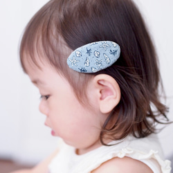 hair clip - blue shell - ヘアクリップ ベビー ヘアアクセサリー 貝殻 貝 ぱっちんどめ 夏 2枚目の画像