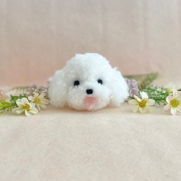 コリアンカット、プードルカットのポンポンチャーム 大（舌あり