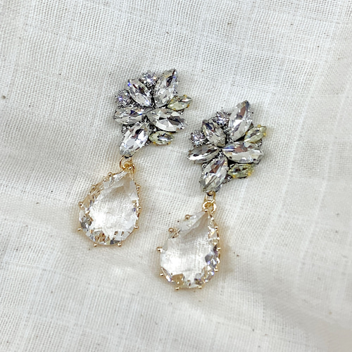 結婚式 キラキラ 大ぶり ピアス イヤリング ウエディング ブライダル