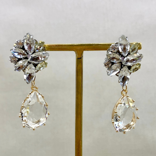 結婚式 キラキラ 大ぶり ピアス イヤリング ウエディング ブライダル  