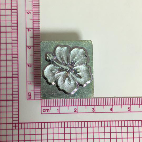 2WAY】ハイビスカス 絵刻印 レザークラフト ハンドメイド 革細工 道具