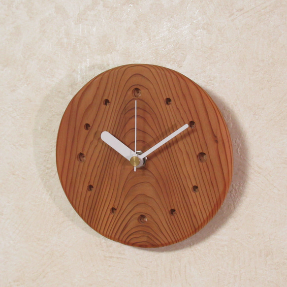 天然木【杉】木製時計（掛け時計） 2枚目の画像