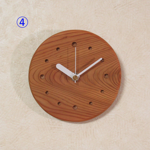 天然木【杉】木製時計（掛け時計） 4枚目の画像