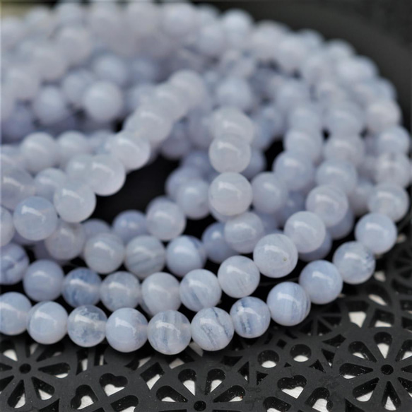 天然石 ブルーレースアゲート 4mm ラウンド（丸玉） 天然石 GemStone 