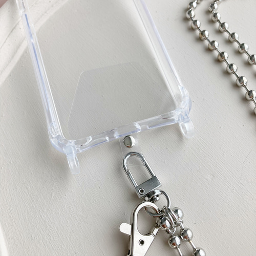ジャンポールゴルチエ　スマホストラップ　キーホルダー　蜘蛛　十字架 スマホショルダーシルバーボールチェーン | SHOP_me