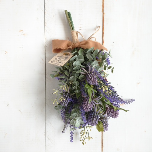 再販 ラベンダーとユーカリ ナチュラルスワッグ アートフラワー ERBA
