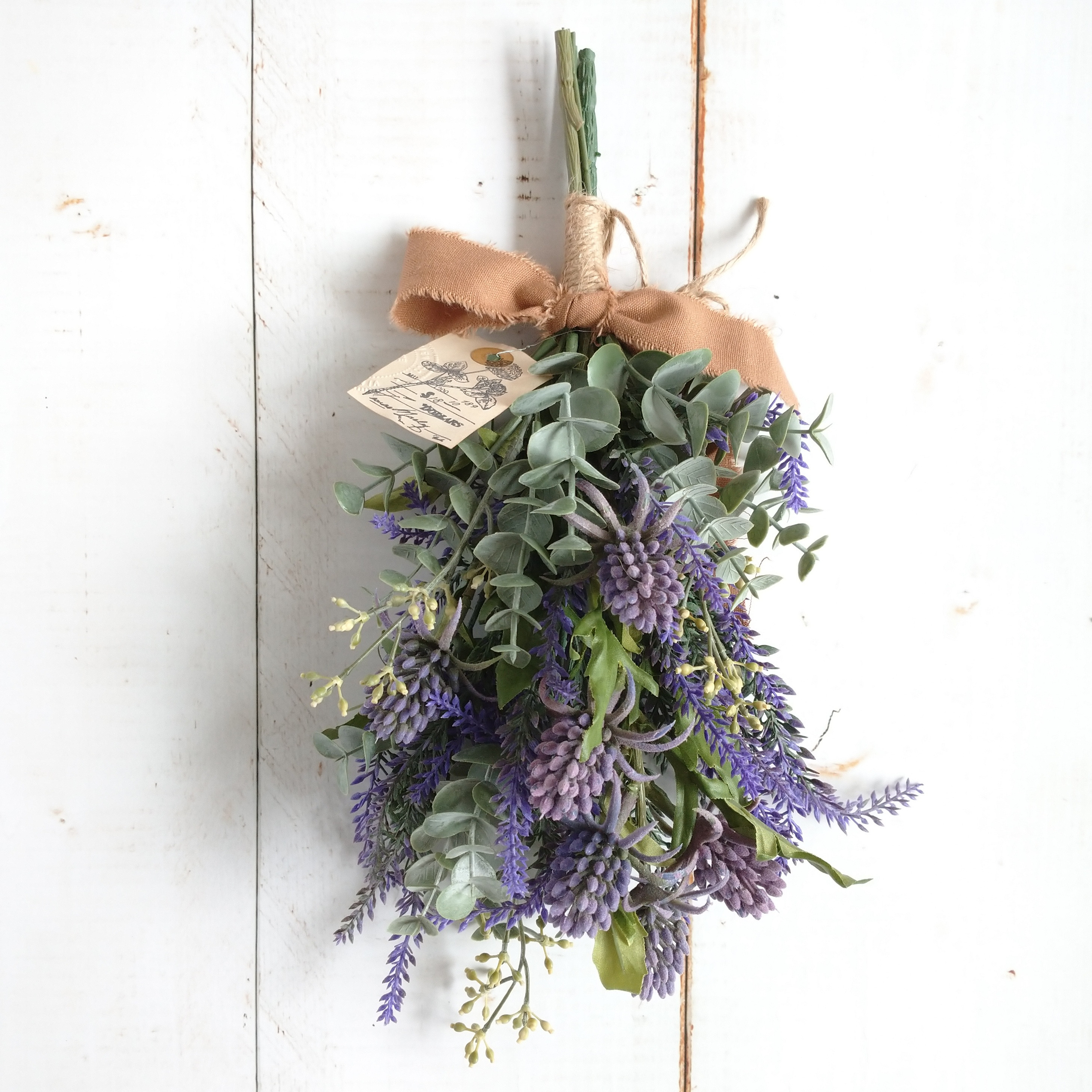 ラベンダー⋆︎*ユーカリスワッグ⑅︎１ 再販 ラベンダーとユーカリ ナチュラルスワッグ アートフラワー