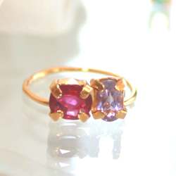 - beauty classic -k10 Ruby &Tanzanite & Amethyst Pendant Top 3枚目の画像