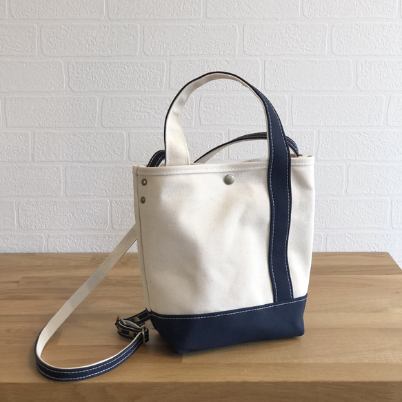 《受注製作》"osanpo bag" kinari × navy 母の日プレゼントにおすすめ 3枚目の画像