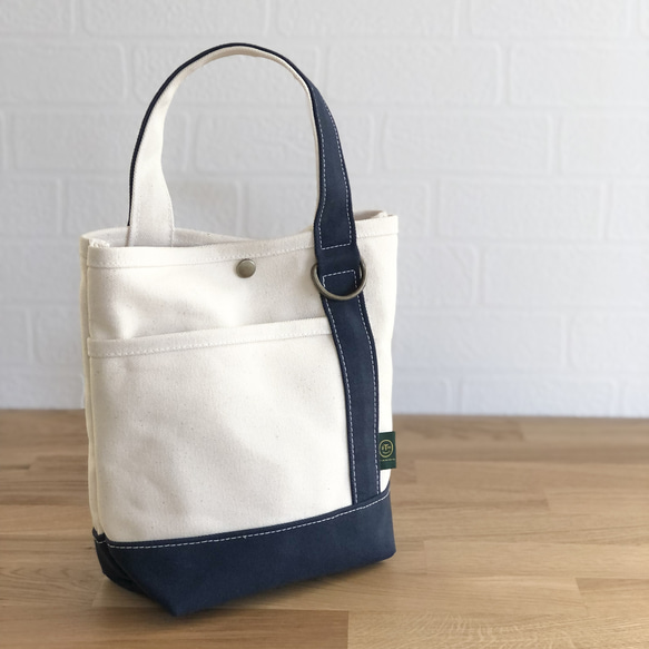 《受注製作》"osanpo bag" kinari × navy 母の日プレゼントにおすすめ 6枚目の画像