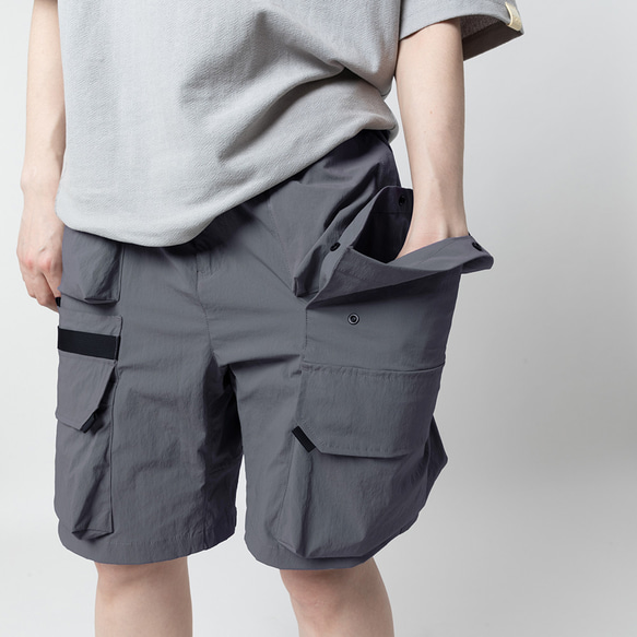 TMCAZ 3D Pocket Utility Shorts [グレー] アウトドア 立体マルチポケット ショーツ マウンテンス 5枚目の画像