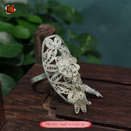 ミャオ族 銀細工 透かし シルバー999 ヴィンテージ加工 フィリグリー