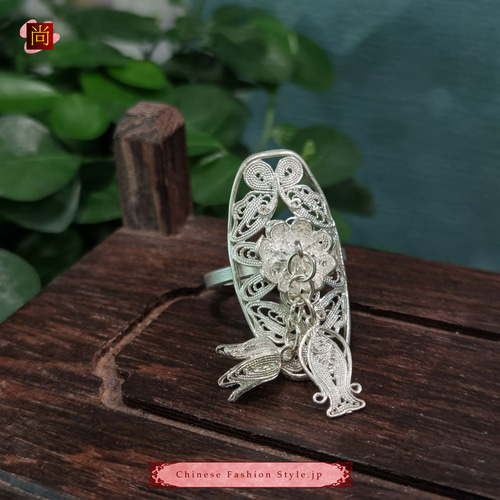 ミャオ族 銀細工 透かし シルバー999 ヴィンテージ加工 フィリグリー