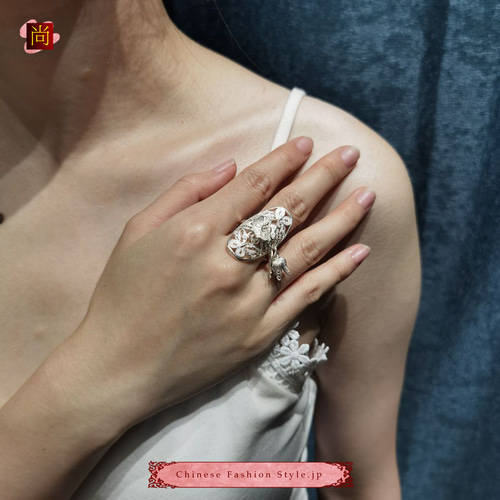 ミャオ族 銀細工 透かし シルバー999 ヴィンテージ加工 フィリグリー