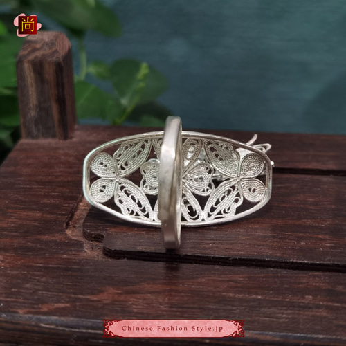 ミャオ族 銀細工 透かし シルバー999 ヴィンテージ加工 フィリグリー