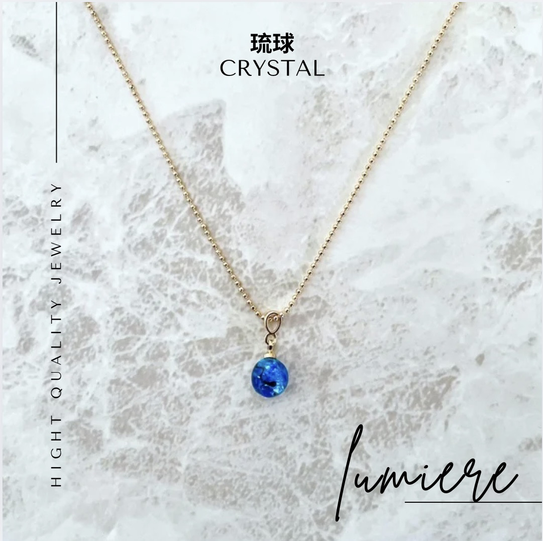 海の宝石 琉球ガラス ネックレス ペンダント 琉球ガラス]沖縄産 海の宝石2 琉球ガラス 海 ネックレス