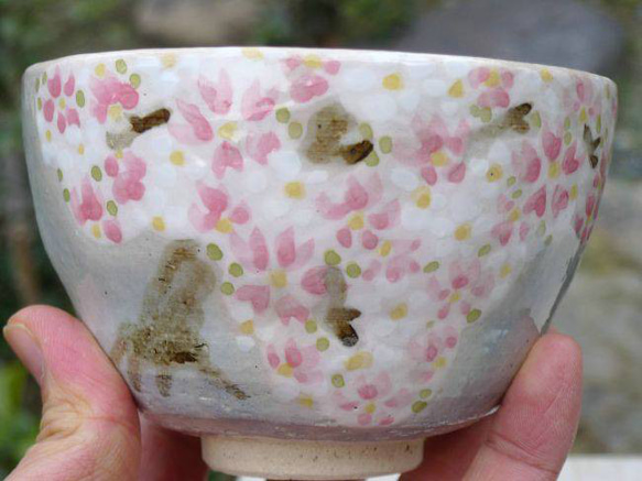 ◆商品番号　5168　抹茶茶碗　花の雲　瑞光 4枚目の画像