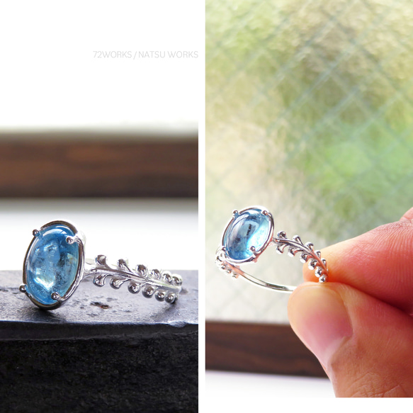 アクアマリンリング / Botanical Aquamarine Ring 4枚目の画像