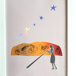 「ウルル（エアーズロック）～アボリジニの夢」インテリア絵画ポスター　(絵画プリント＋額装付き) 5枚目の画像