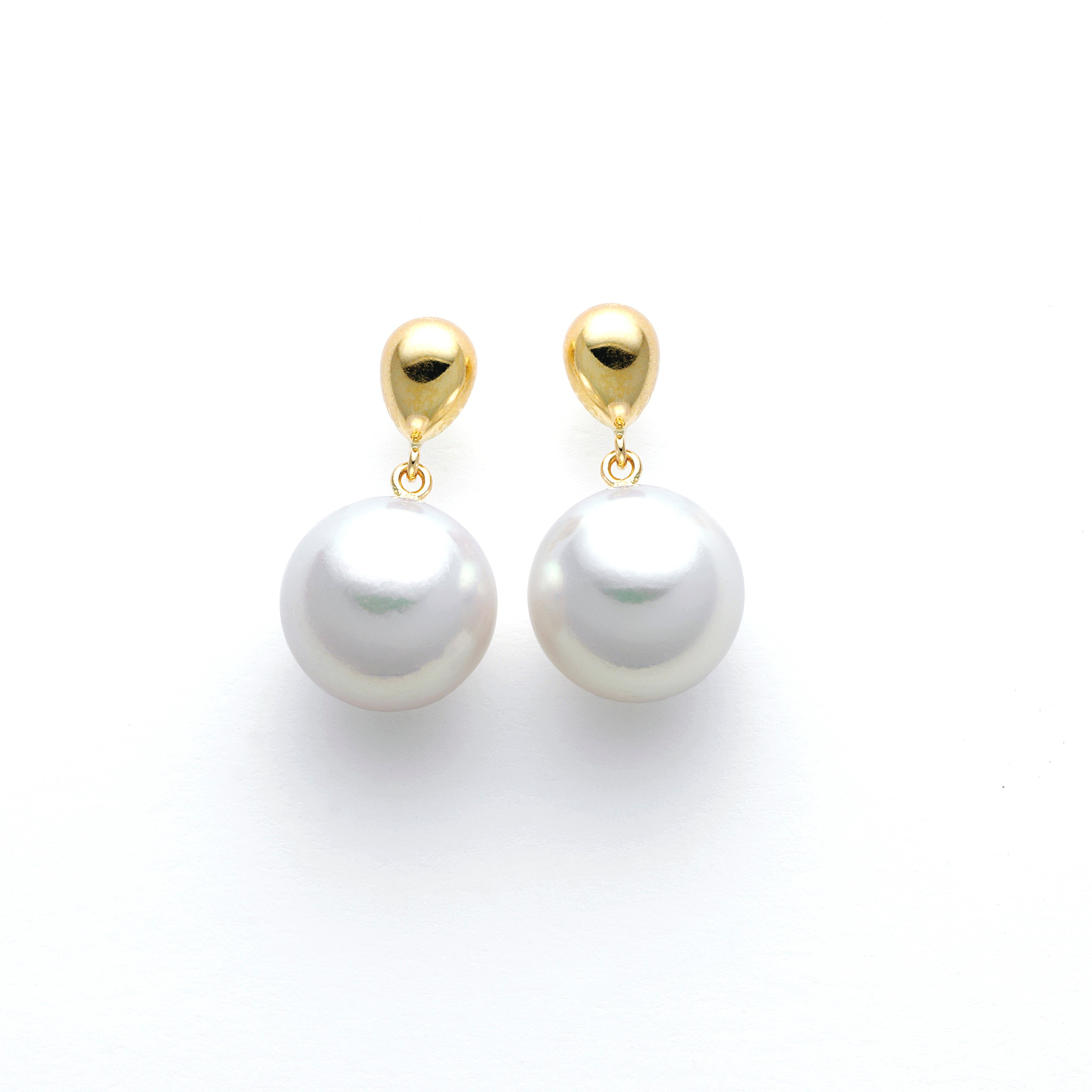 K18YG アコヤパール デザインスウィングピアス　8.5㎜珠　DAIWA JEWELRY伊勢志摩