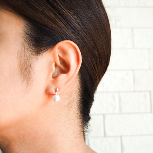 k18アコヤパール　スウィング　ピアス　　真珠 K18YG アコヤパール デザインスウィングピアス 8.5㎜珠 DAIWA