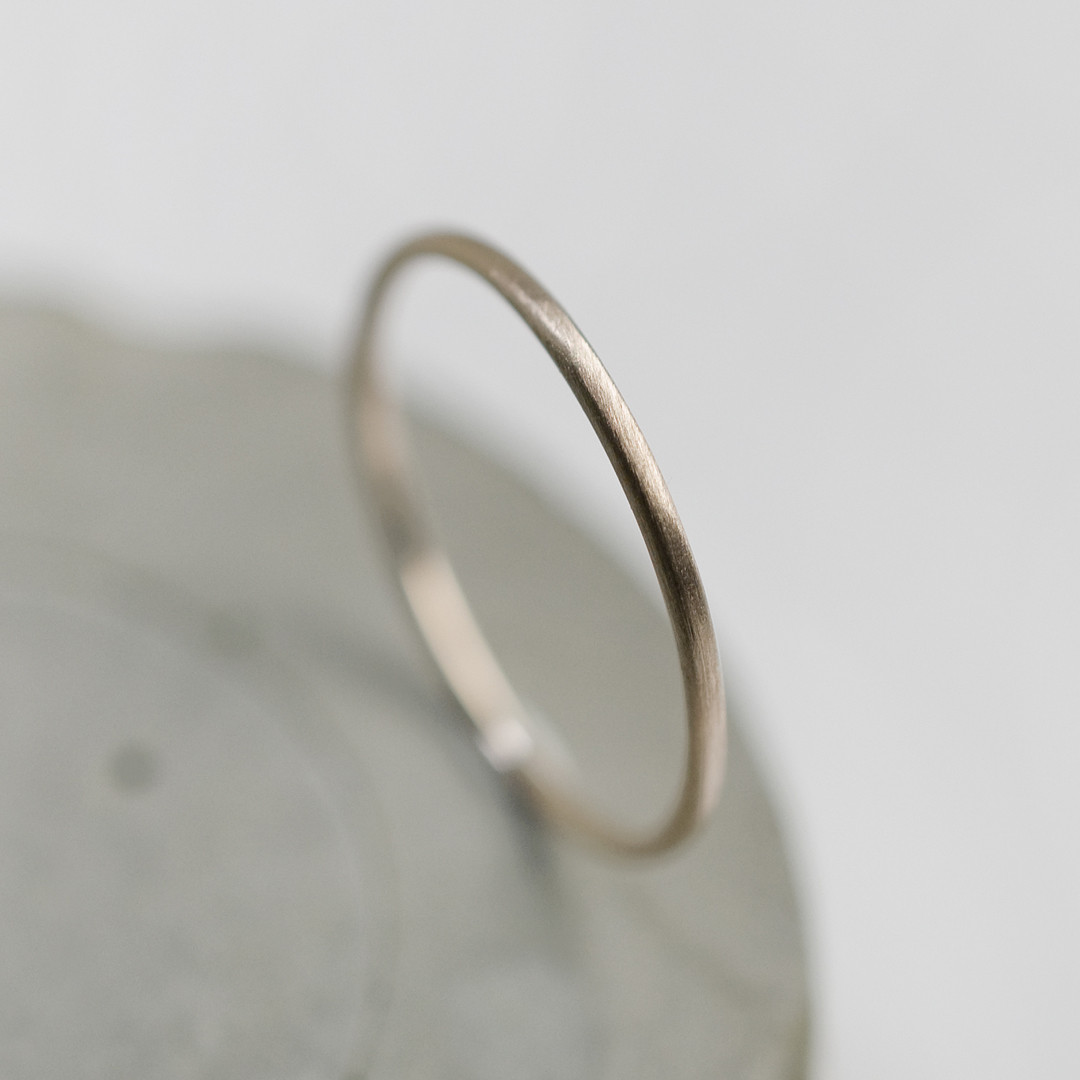 つや消し K18PGピンクゴールドプレーンリング 1.0mm幅 マット｜K18PG RING｜813