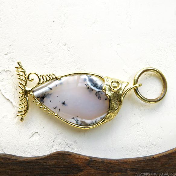 デンドリティックオパール フィッシュ チャーム / Dendritic Opal Fish charms 3枚目の画像