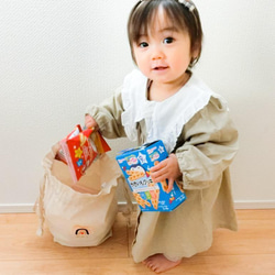 ころんと可愛い　名入れ刺繍の巾着ポーチ　選べる3デザイン 3枚目の画像