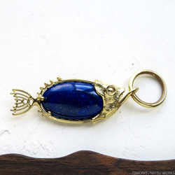 ラピスラズリ フィッシュ チャーム / Lapis Lazuli Fish charms 3枚目の画像