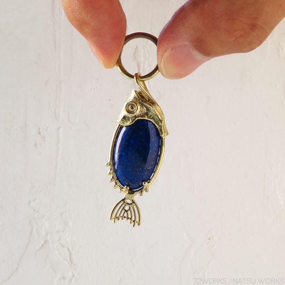 ラピスラズリ フィッシュ チャーム / Lapis Lazuli Fish charms 2枚目の画像