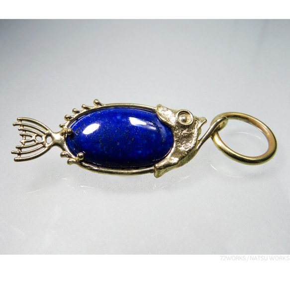 ラピスラズリ フィッシュ チャーム / Lapis Lazuli Fish charms 6枚目の画像