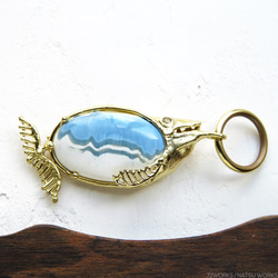 オパール フィッシュ チャーム / Blue Opal Fish charms 3枚目の画像