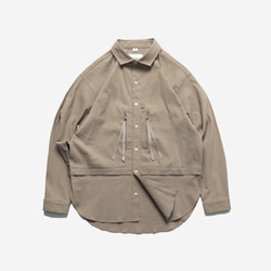 TMCAZ Wide Spread Collar Shirt 棕色格子長袖襯衫 户外户外山系城市輕機能風 第12張的照片