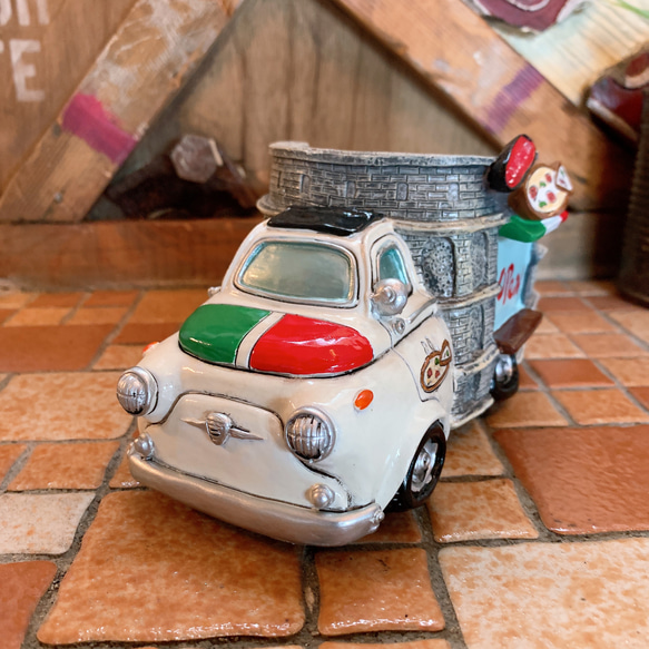 イタリアン フィアット/ ナポリ PIZZA ケータリングカー/Open/ キッチンカー/ インテリア装飾小物 6枚目の画像