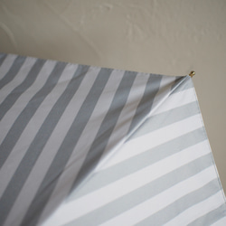 UVカット折りたたみ傘 stripe lt.gray 紫外線99.9%カット 晴雨兼用 163454 竹ハンドル 日傘 17枚目の画像